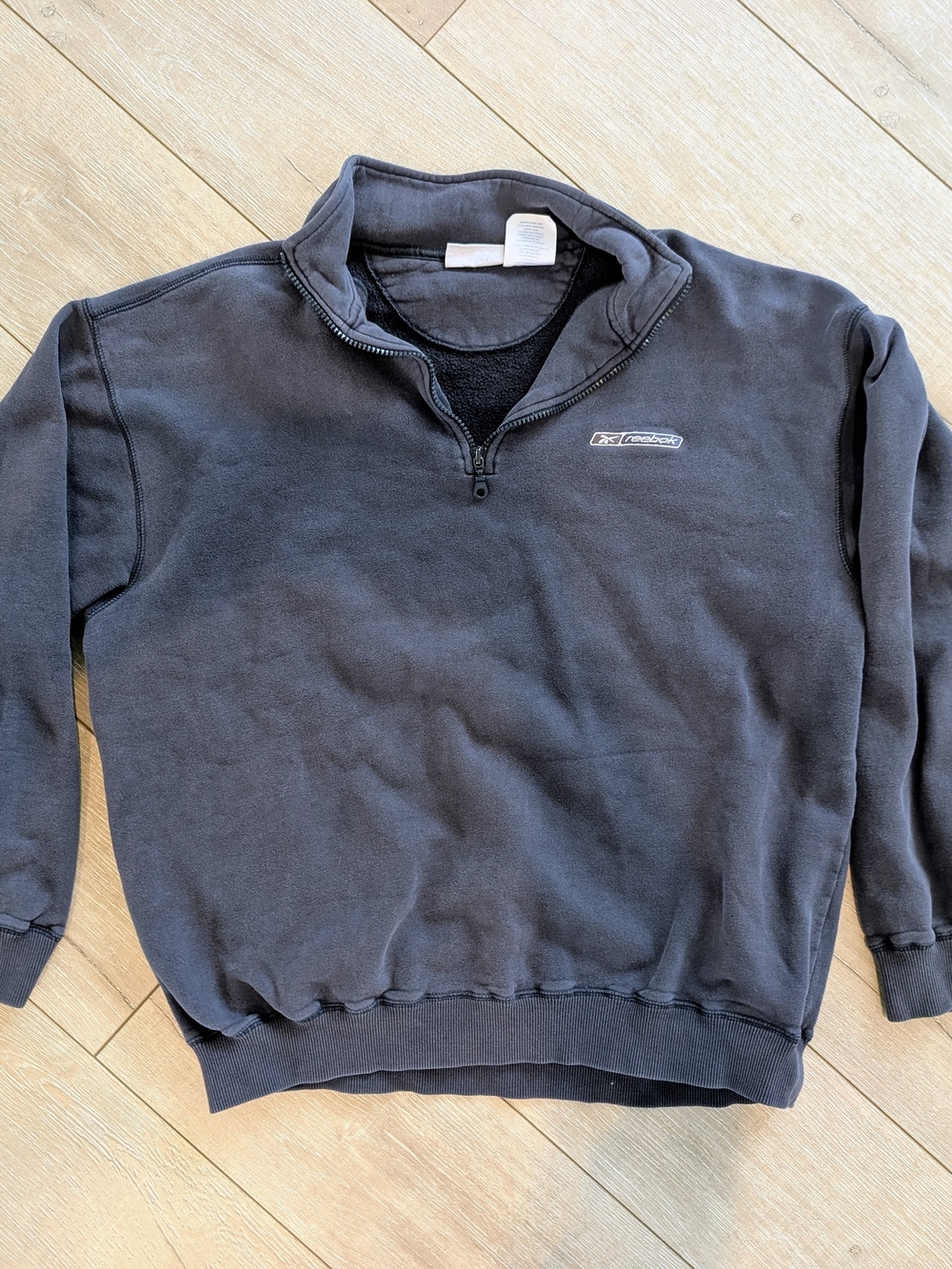 Vintage XL Reebok Men’s Navy Blue Quarter-Zip Sweatshirt Pullover